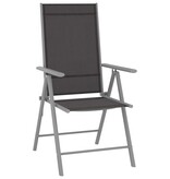 VidaXL 5-delige Tuinset aluminium zilverkleurig en zwart