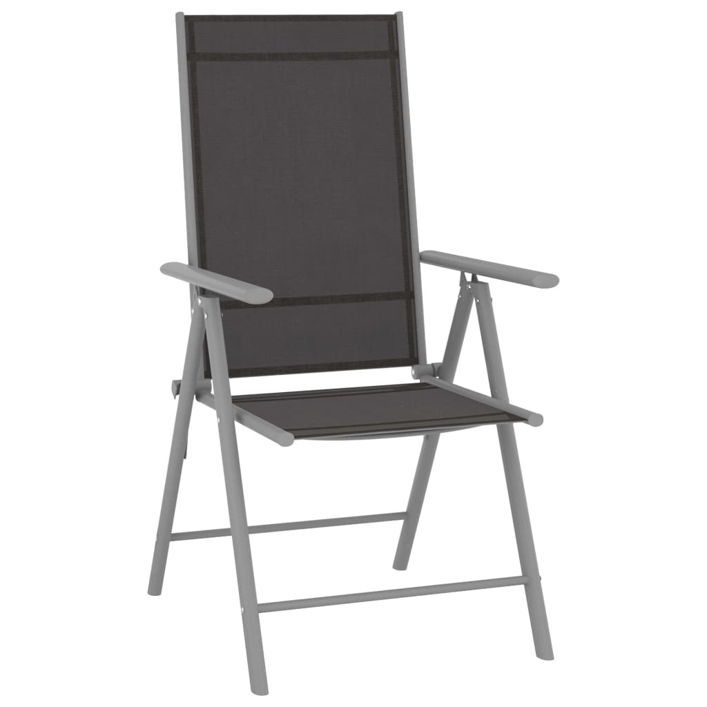 VidaXL 5-delige Tuinset aluminium zilverkleurig en zwart