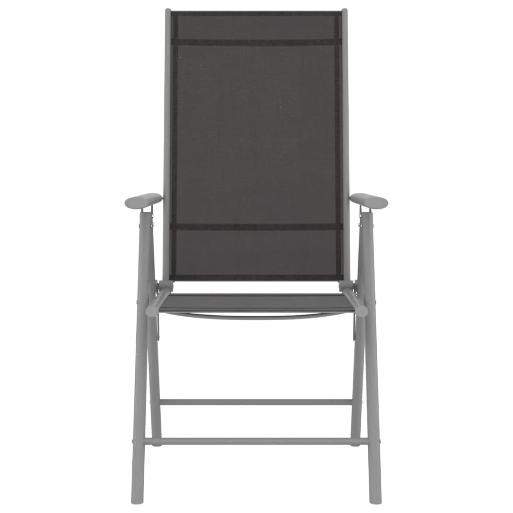 VidaXL 5-delige Tuinset aluminium zilverkleurig en zwart
