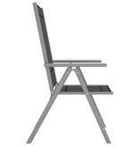 VidaXL 5-delige Tuinset aluminium zilverkleurig en zwart