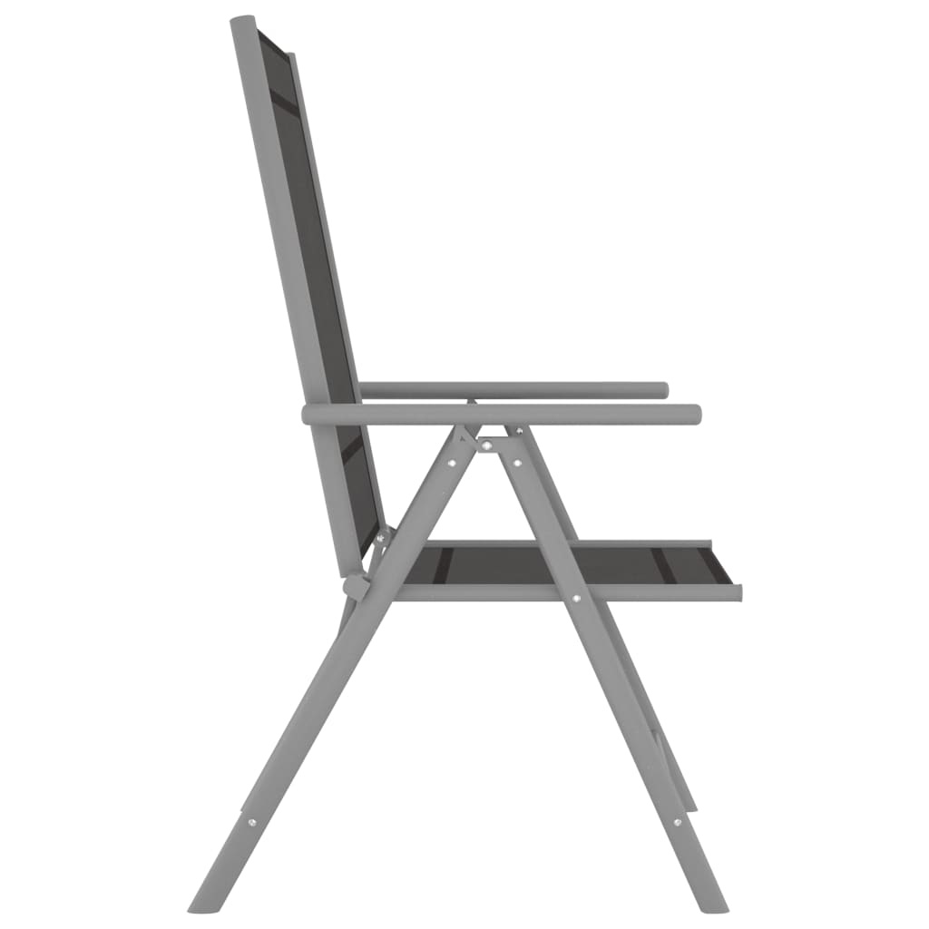 VidaXL 5-delige Tuinset aluminium zilverkleurig en zwart