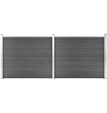 VidaXL Schuttingpanelenset 353x146 cm HKC zwart