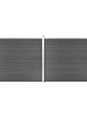 VidaXL Schuttingpanelenset 353x146 cm HKC zwart