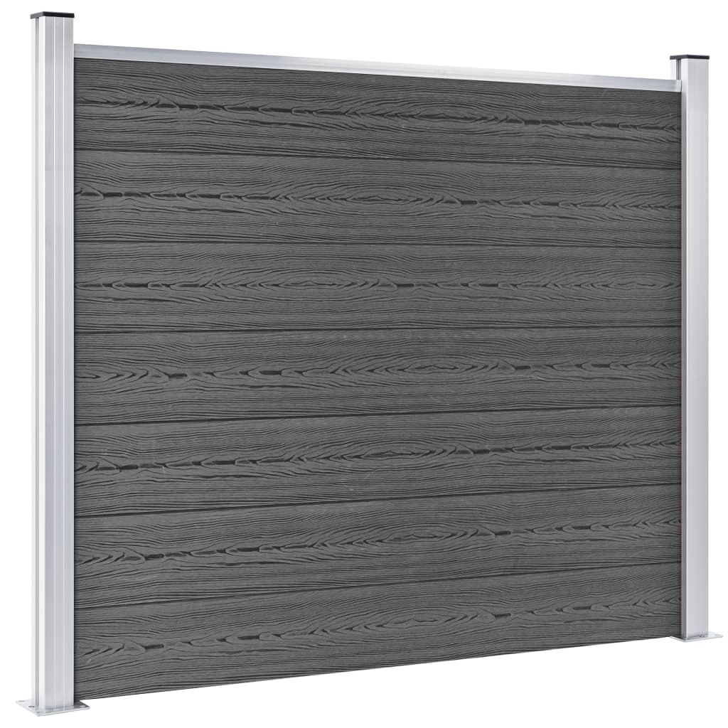 VidaXL Schuttingpanelenset 353x146 cm HKC zwart