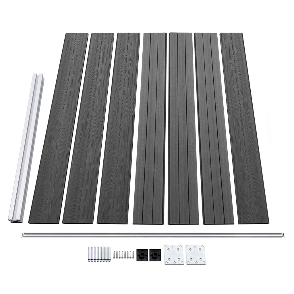 VidaXL Schuttingpanelenset 353x146 cm HKC zwart