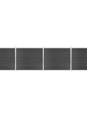 VidaXL Schuttingpanelenset 699x146 cm HKC grijs