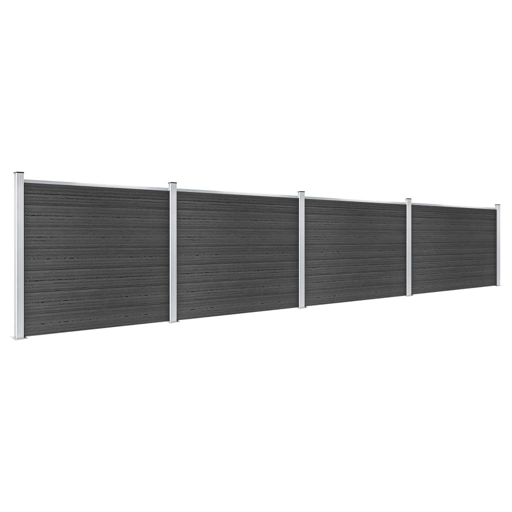 VidaXL Schuttingpanelenset 699x146 cm HKC grijs