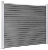 VidaXL Schuttingpanelenset 699x146 cm HKC grijs