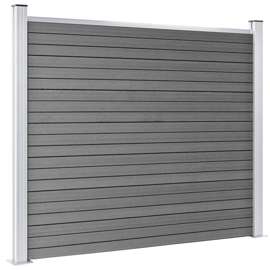 VidaXL Schuttingpanelenset 699x146 cm HKC grijs
