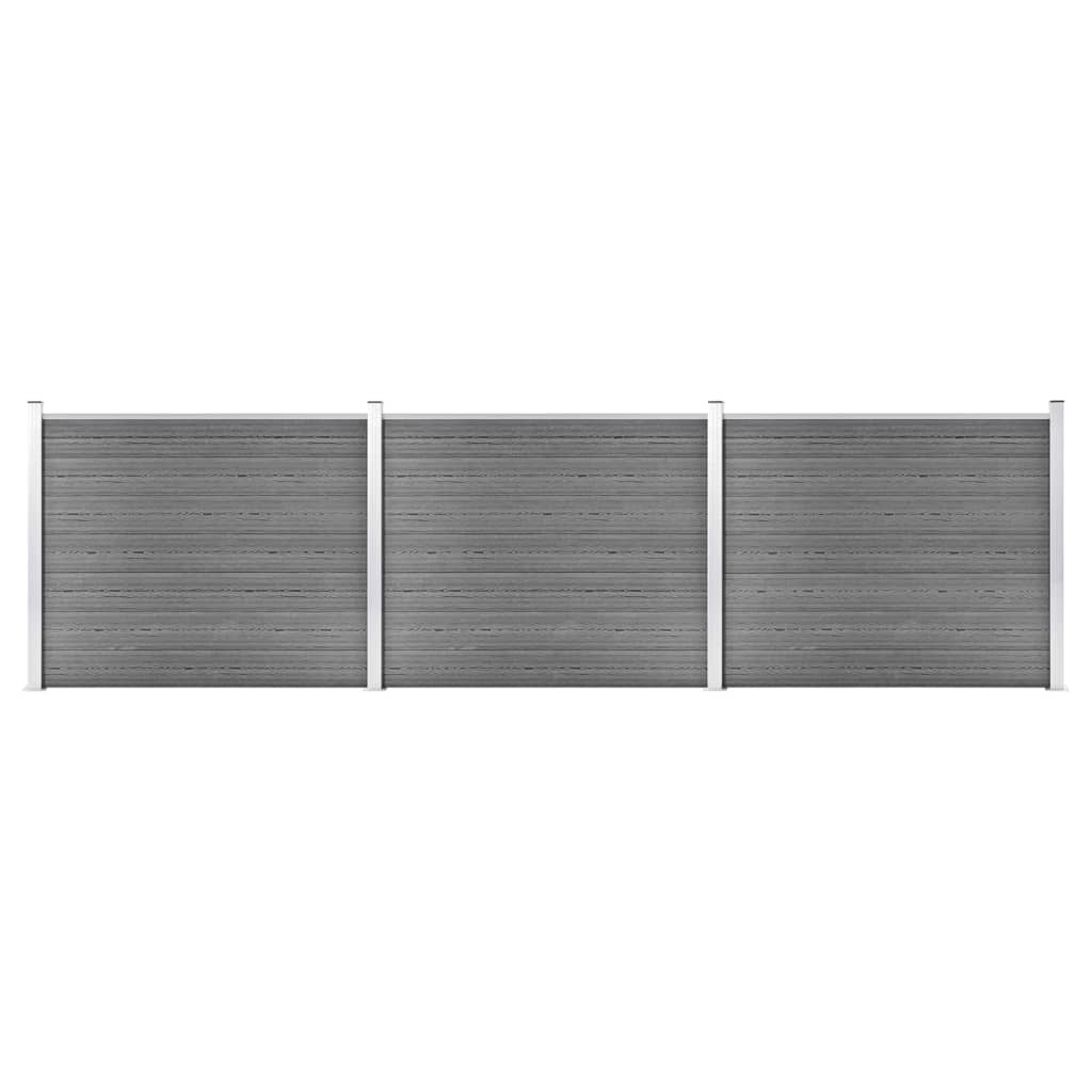 VidaXL Schuttingpanelenset 526x146 cm HKC grijs