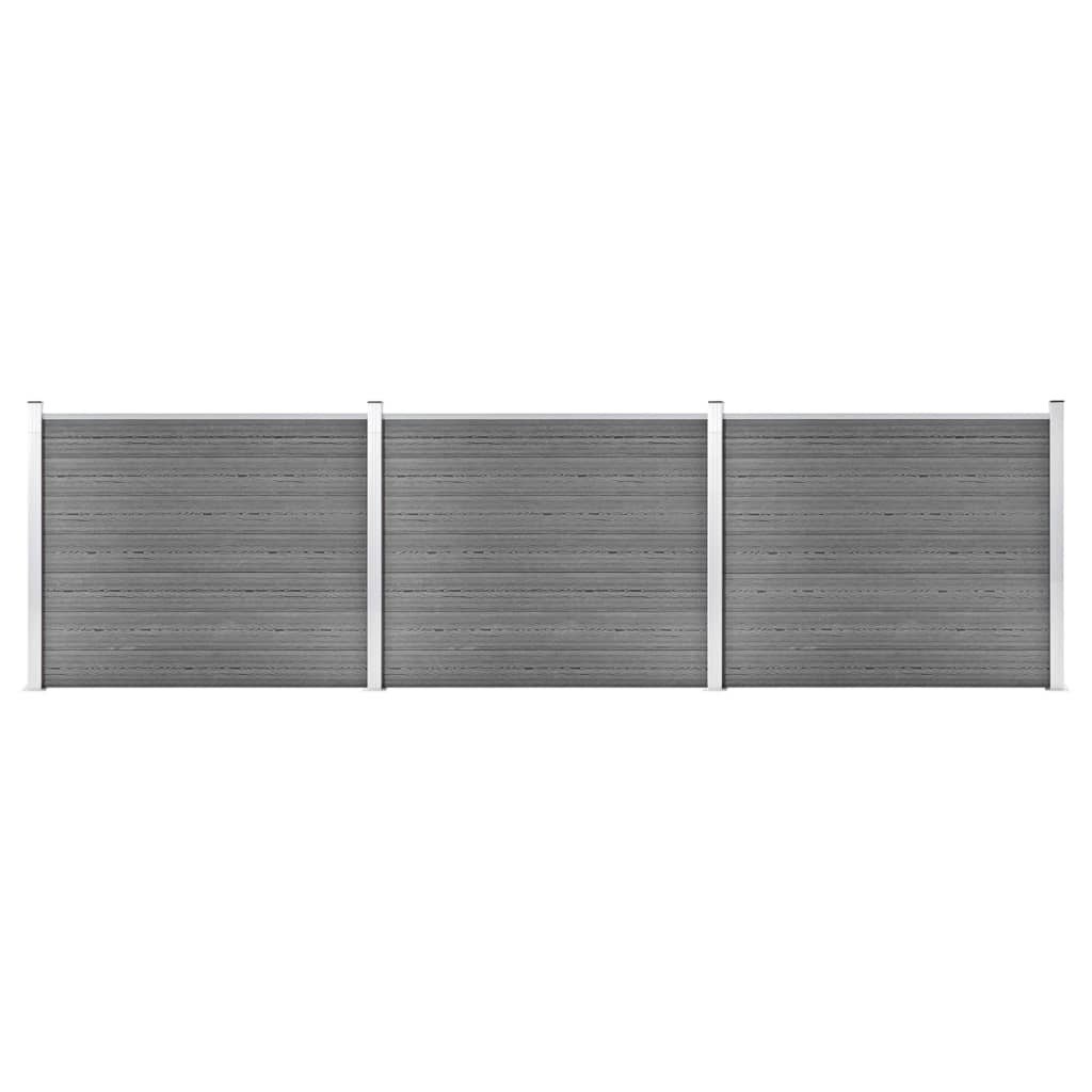 VidaXL Schuttingpanelenset 526x146 cm HKC grijs