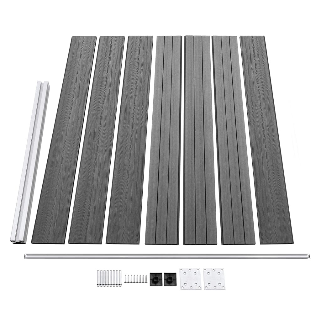 VidaXL Schuttingpanelenset 526x146 cm HKC grijs