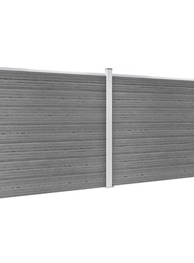 VidaXL Schuttingpanelenset 353x146 cm HKC grijs