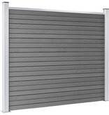 VidaXL Schuttingpanelenset 353x146 cm HKC grijs