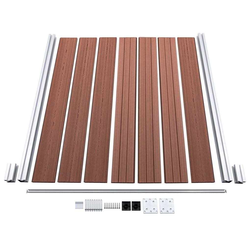 VidaXL Schuttingpanelenset 353x146 cm HKC bruin