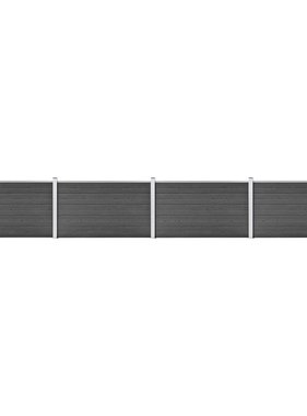 VidaXL Schuttingpanelenset 699x105 cm HKC zwart