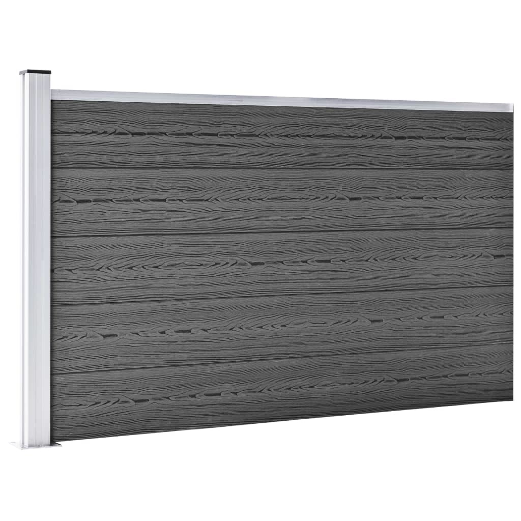 VidaXL Schuttingpanelenset 699x105 cm HKC zwart