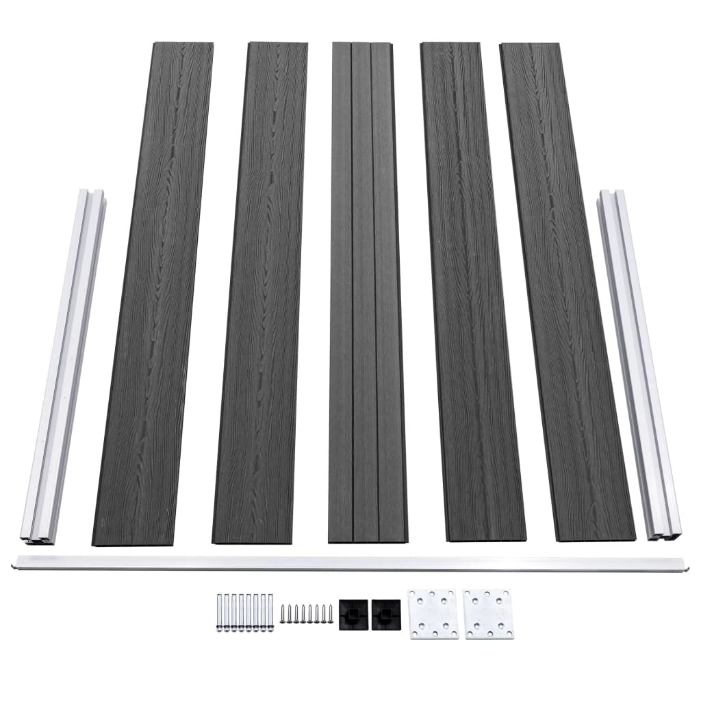 VidaXL Schuttingpanelenset 699x105 cm HKC zwart