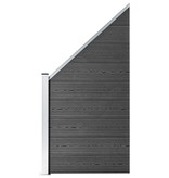 VidaXL Schuttingpanelenset 1138x(105-186) cm HKC zwart