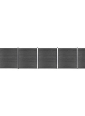 VidaXL Schuttingpanelenset 965x(105-186) cm HKC zwart