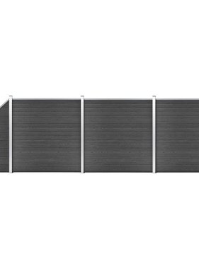 VidaXL Schuttingpanelenset 619x(105-186) cm HKC zwart