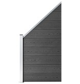 VidaXL Schuttingpanelenset 619x(105-186) cm HKC zwart