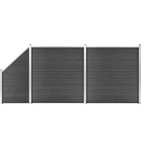VidaXL Schuttingpanelenset 446x(105-186) cm HKC zwart