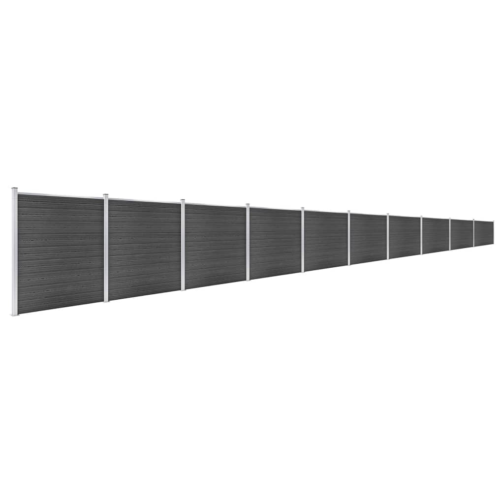 VidaXL Schuttingpanelenset 1737x186 cm HKC zwart
