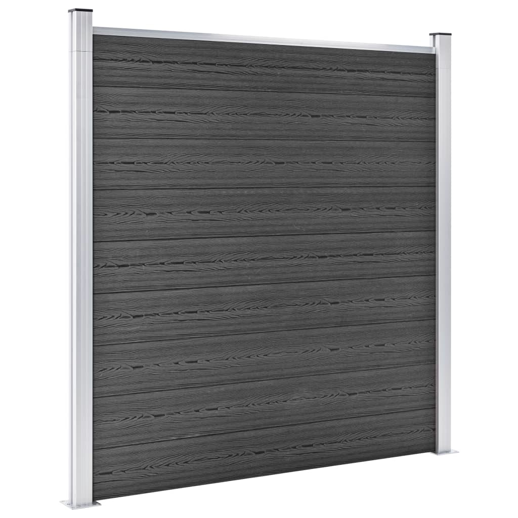VidaXL Schuttingpanelenset 1737x186 cm HKC zwart
