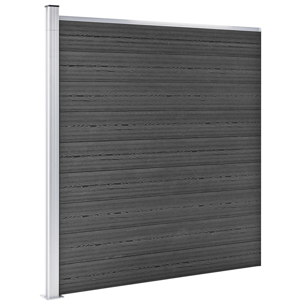 VidaXL Schuttingpanelenset 1737x186 cm HKC zwart