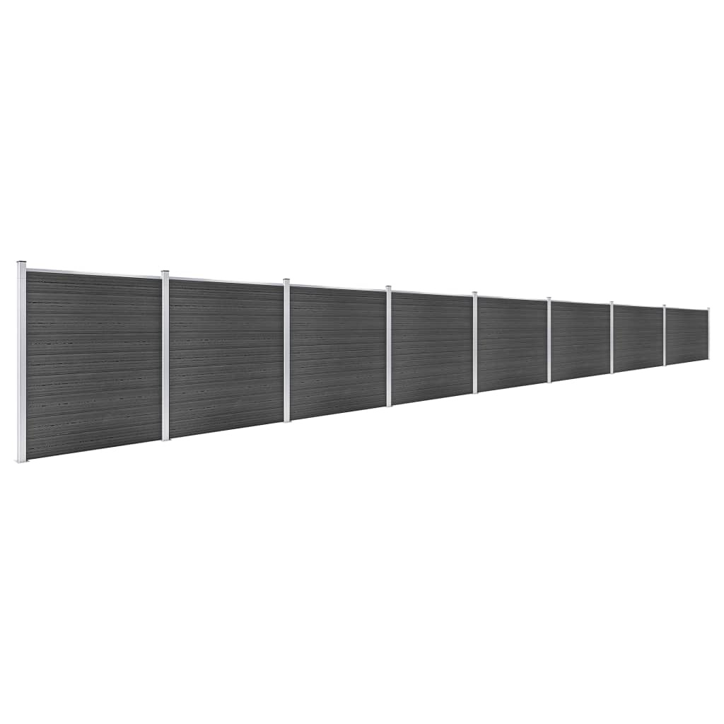 VidaXL Schuttingpanelenset 1391x186 cm HKC zwart