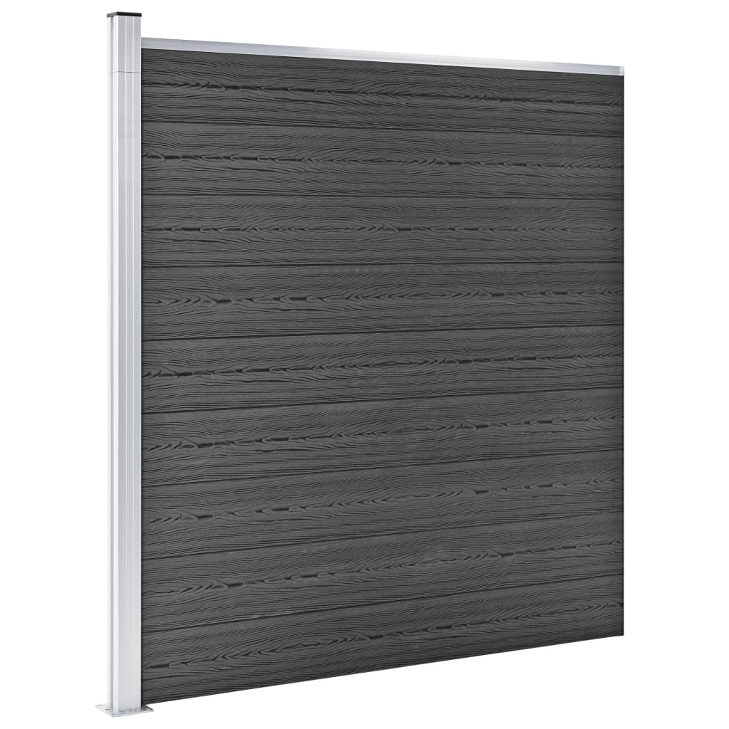 VidaXL Schuttingpanelenset 1391x186 cm HKC zwart