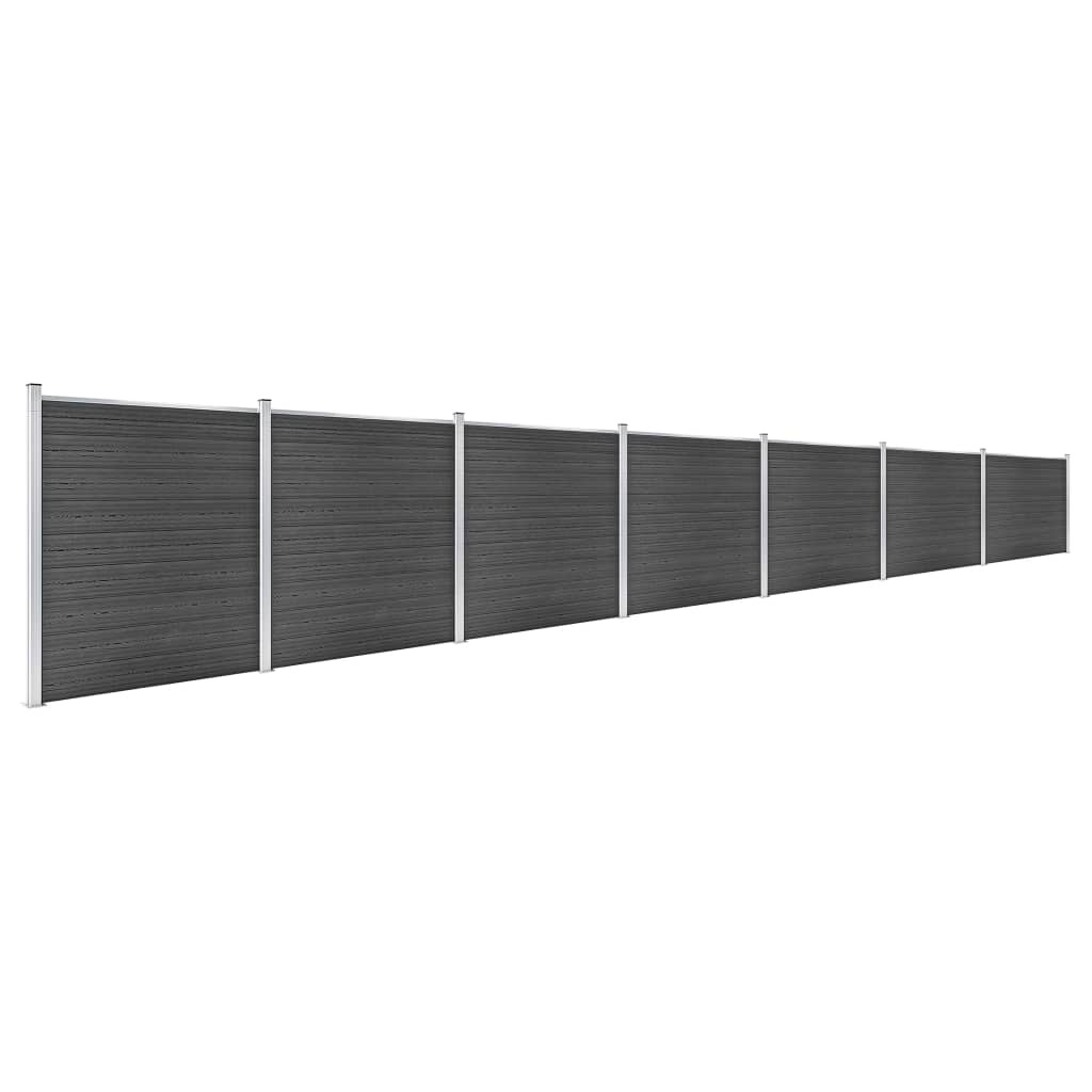 VidaXL Schuttingpanelenset 1218x186 cm HKC zwart