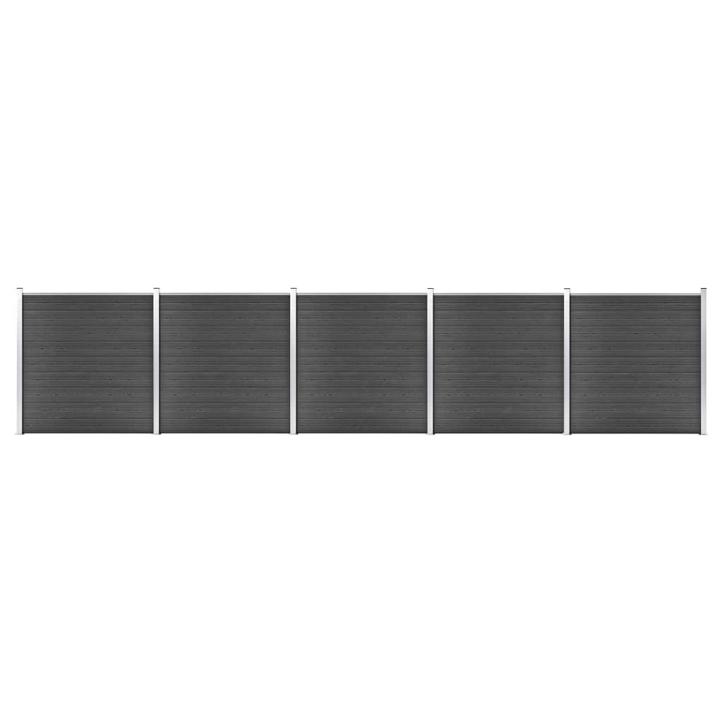 VidaXL Schuttingpanelenset 872x186 cm HKC zwart