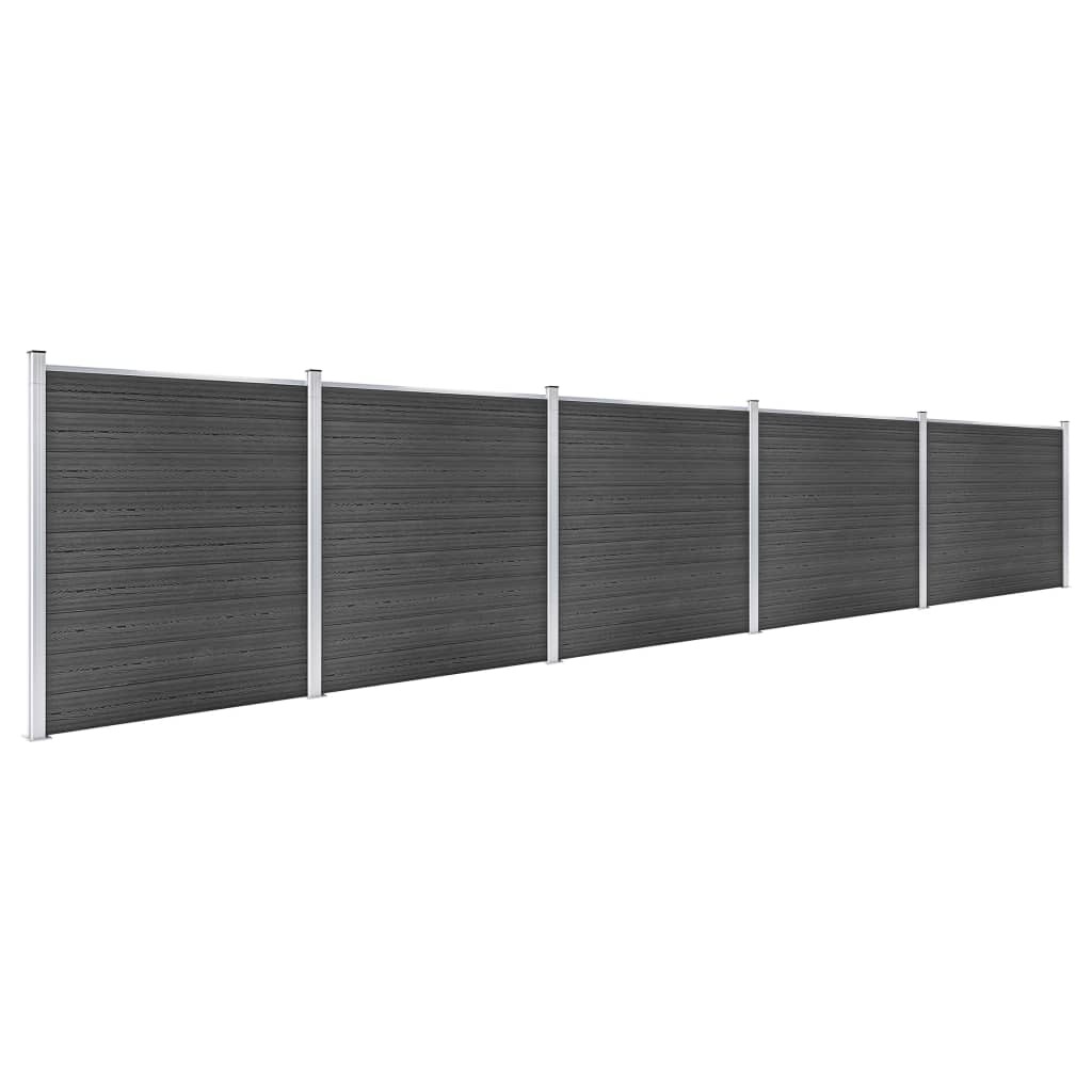 VidaXL Schuttingpanelenset 872x186 cm HKC zwart