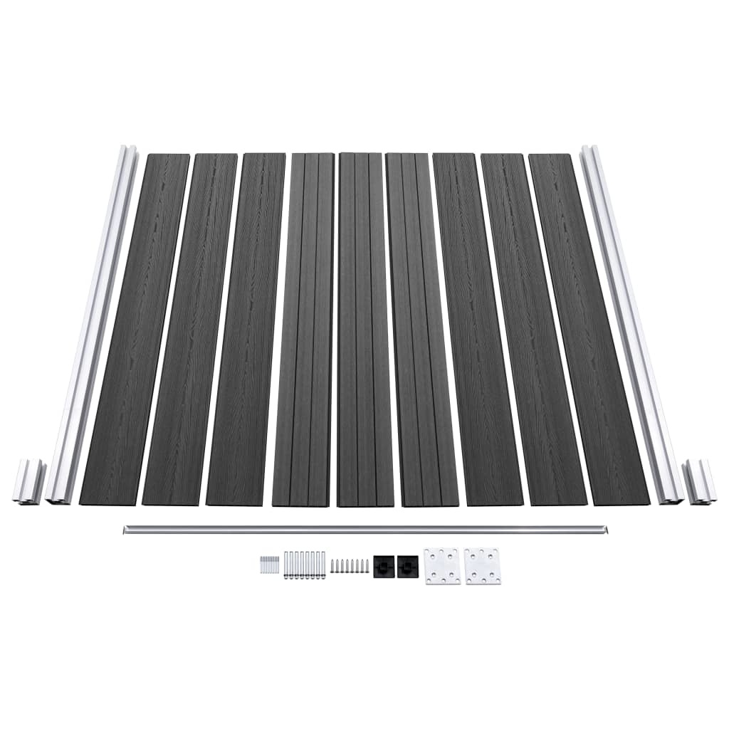 VidaXL Schuttingpanelenset 353x186 cm HKC zwart