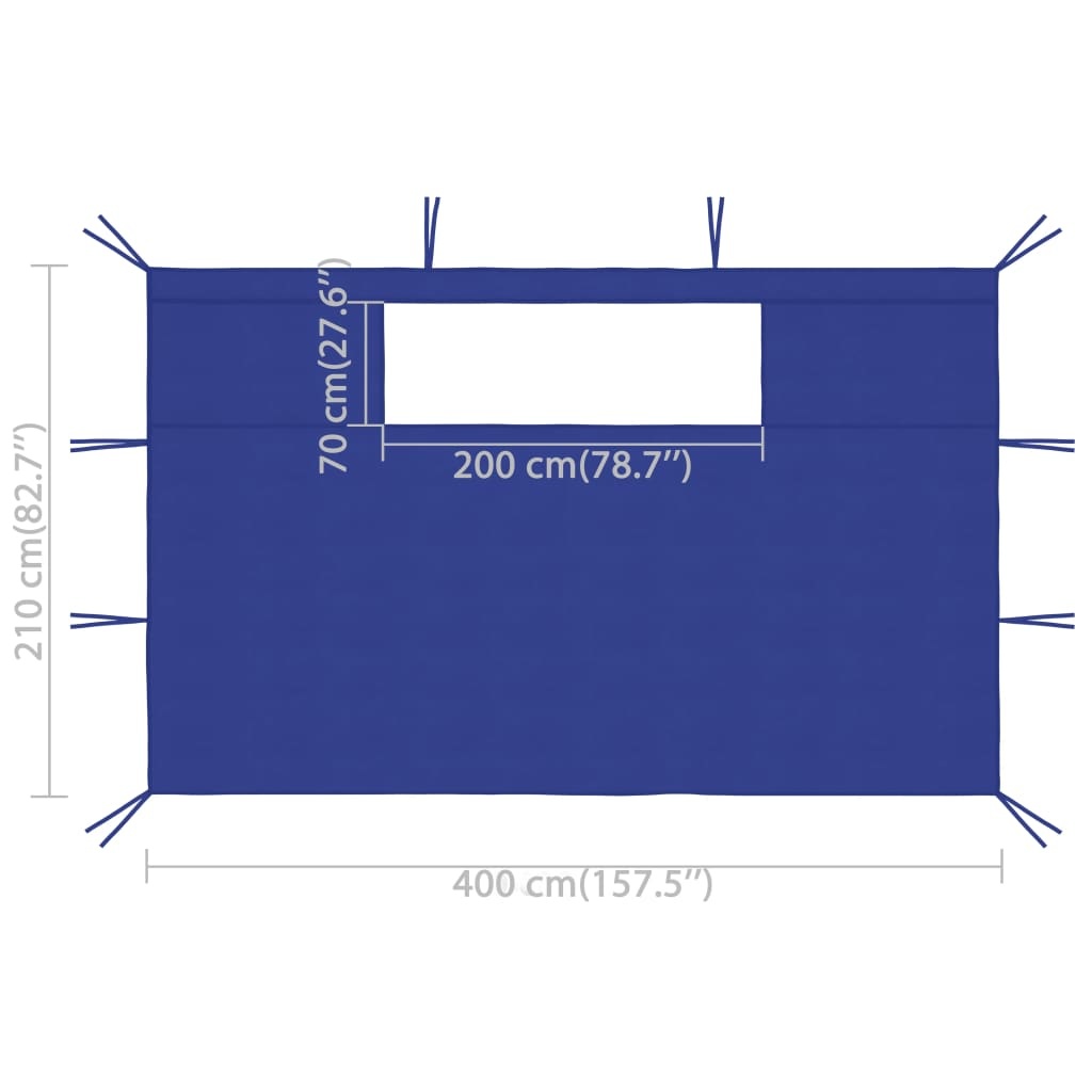 VidaXL Prieelzijwanden met ramen 2 st blauw