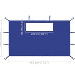 VidaXL Prieelzijwanden met ramen 2 st blauw