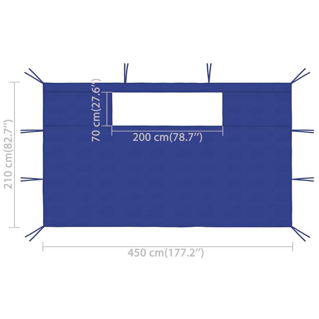 VidaXL Prieelzijwanden met ramen 2 st blauw