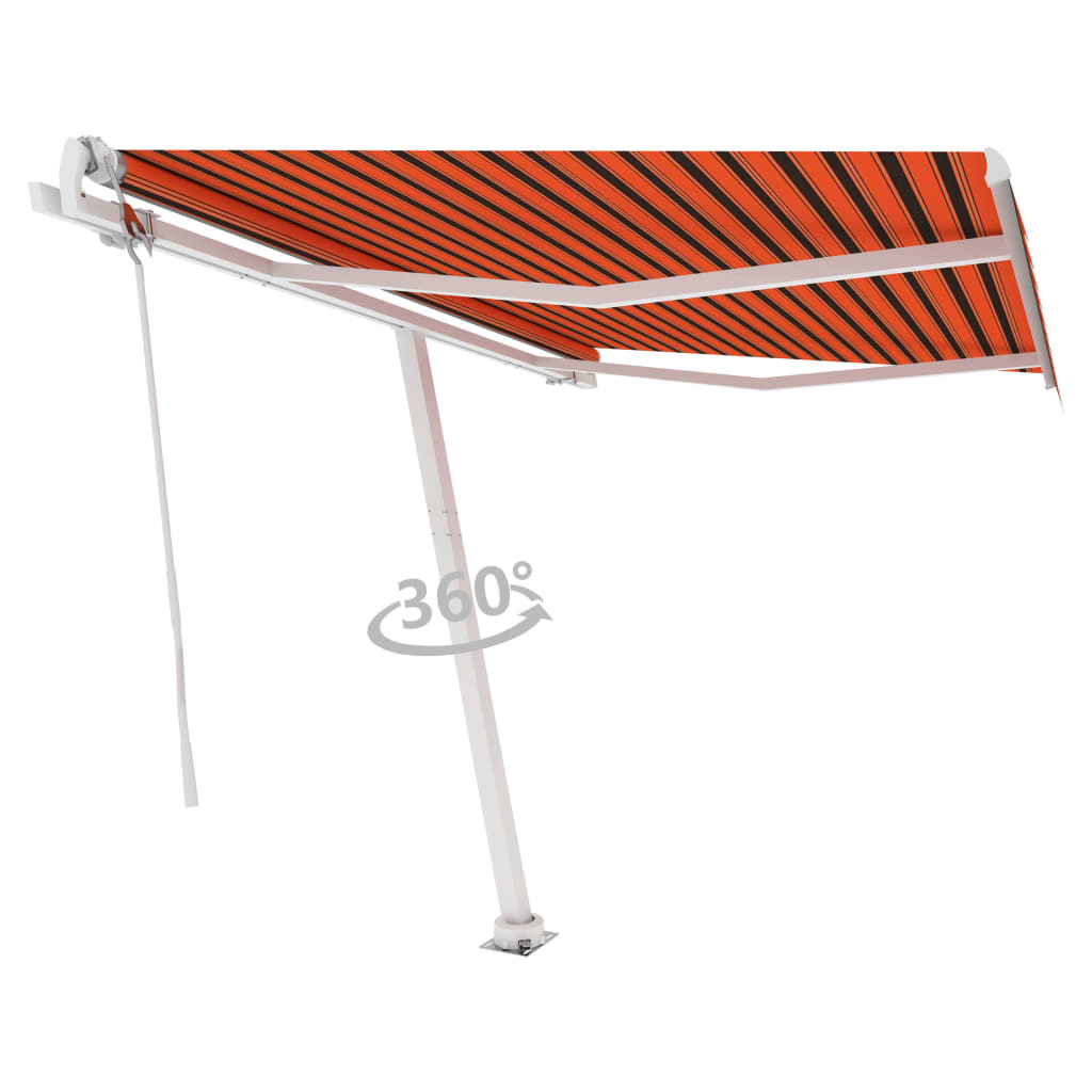 vidaXL Luifel vrijstaand automatisch 350x250 cm oranje en bruin