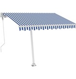 VidaXL Luifel vrijstaand automatisch 350x250 cm blauw en wit