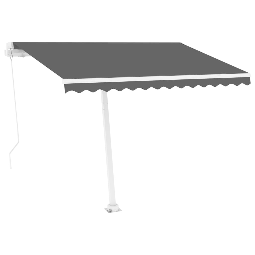 VidaXL Luifel vrijstaand handmatig uittrekbaar 300x250 cm antraciet