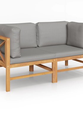 VidaXL Tuinbank 2-zits met donkergrijze kussens