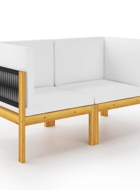 VidaXL Tuinbank 2-zits met kussens massief acaciahout