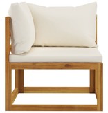 VidaXL Tuinbank 2-zits met crèmewitte kussens