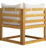 VidaXL Tuinbank 2-zits met crèmewitte kussens