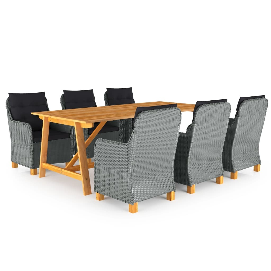 VidaXL 7-delige Tuinset lichtgrijs