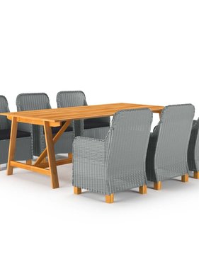 VidaXL 7-delige Tuinset lichtgrijs