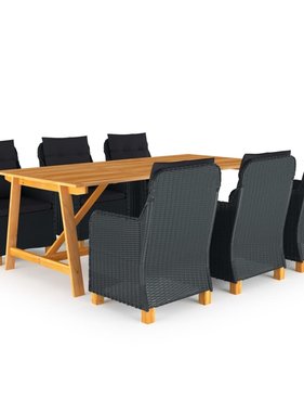 VidaXL 7-delige Tuinset donkergrijs