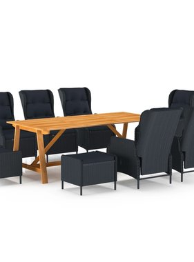 VidaXL 9-delige Tuinset donkergrijs